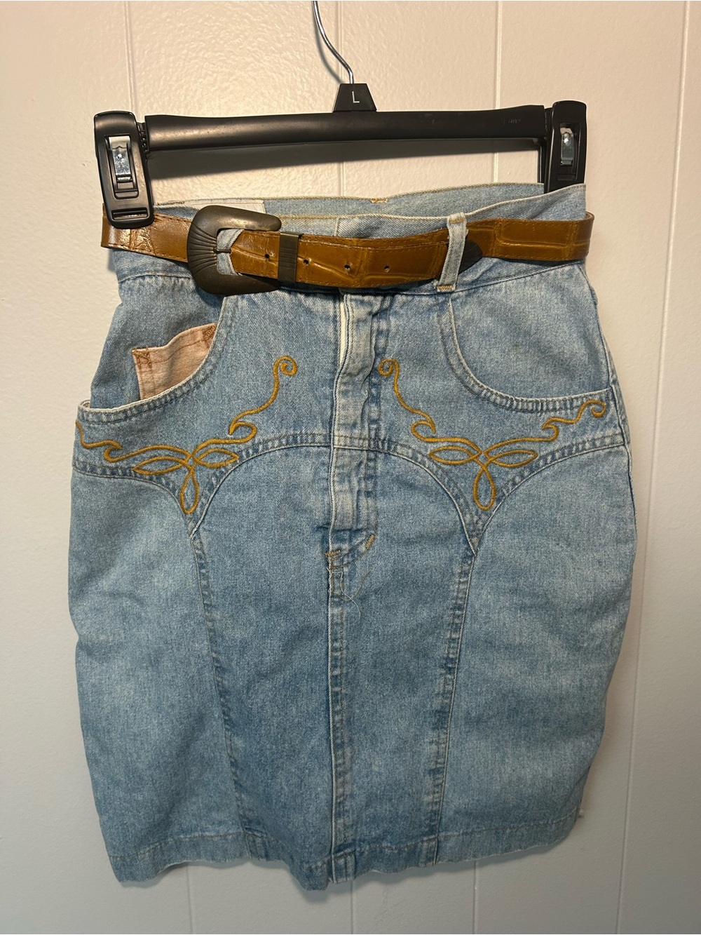 SWITCH USA Vintage skirt w/ unique pockets brown design